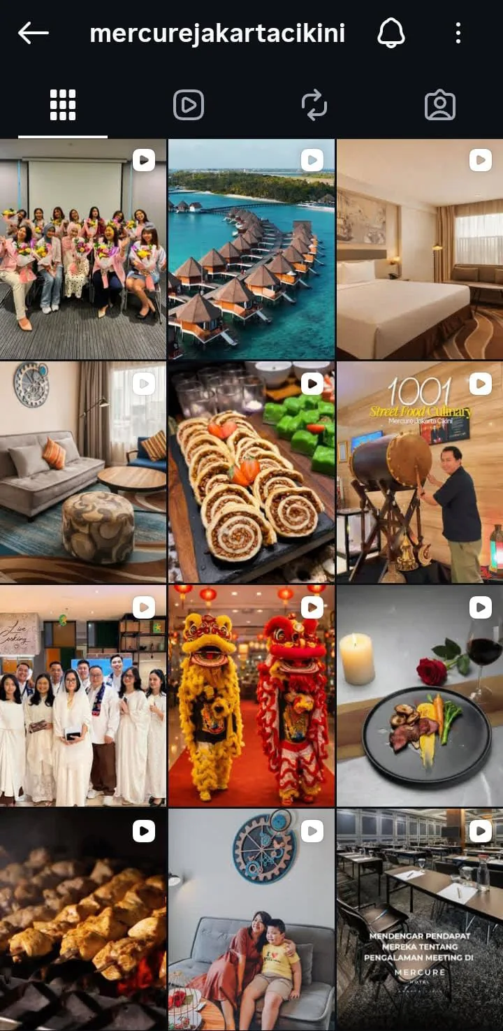 Mercure Jakarta Cikini Instagram feed portfolio